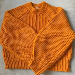 Orange Golden H&M Oversized Sweater Crop Style Size S
